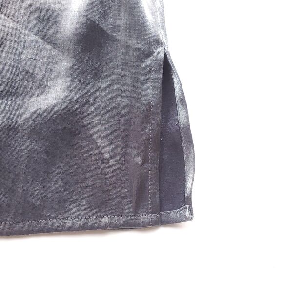 Silver Metallic Top US Sz 12 L Sleeveless Gray Shiny Club Rave Elegant - Picture 5 of 10